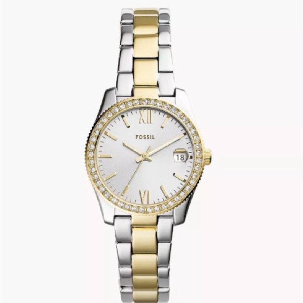 Fossil Women's Scarlette Three-Hand Date Two-Tone Stainless Steel Watch